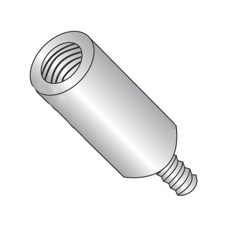 NEWPORT FASTENERS Round Standoffs, #4-40 Thrd Sz, 1-1/4 in Bd L, 18-8 Stainless Steel Plain, 3/16 in OD 697140